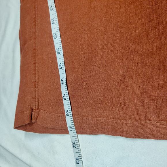 Abercrombie & Fitch Linen Blend Wide Leg Pull On Pants Medium Rust Brown Coastal - Picture 12 of 12